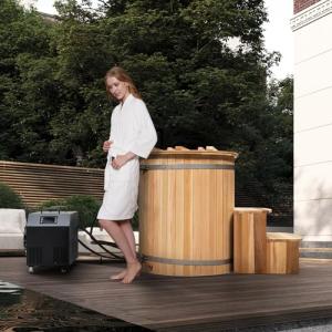 Cedar Ice Bath Tub with Chiller for Two