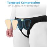 Tenbon Hernia Belt Truss for Single/Double Inguinal or Sports Hernia, Hernia Support Brace for Men for Women Pain Relief Recovery Strap with 2 Removable Compression Pads Comfortable Material