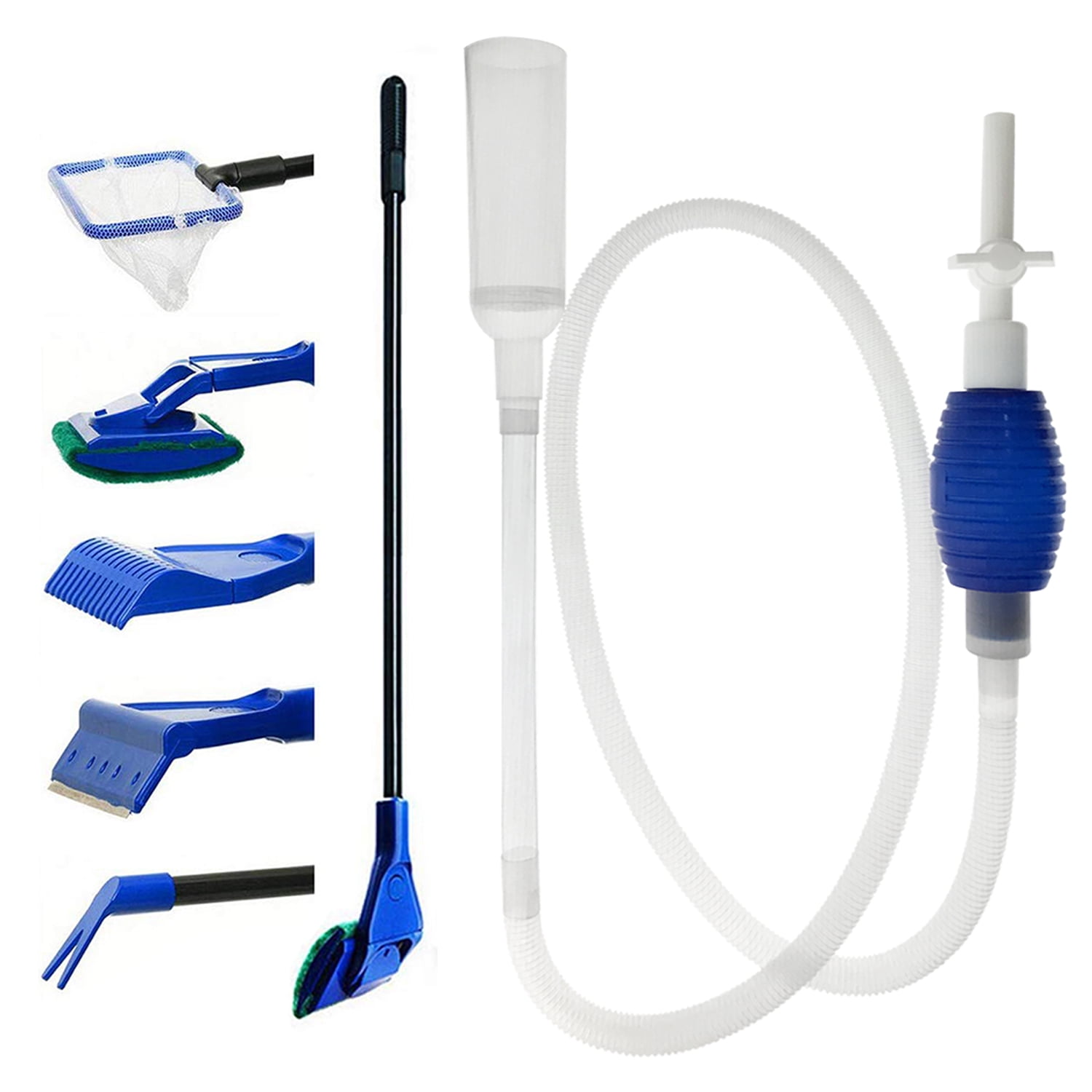 Aquarium Cleaning Tools Kit with Fish Net & Siphon