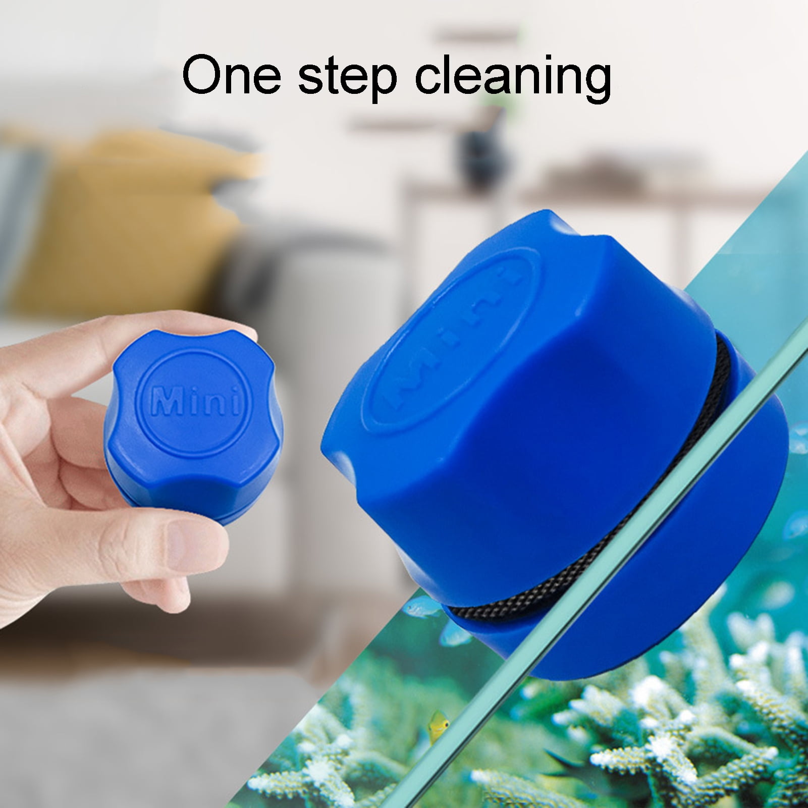 Mini Magnetic Aquarium Algae Cleaner Brush - White