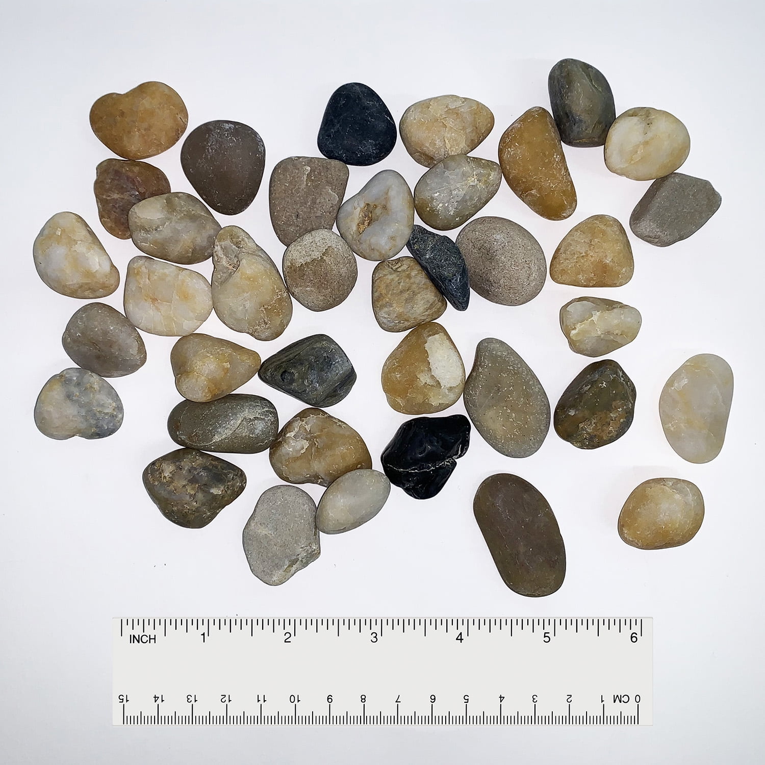 Aquarium Gravel Mix with Large Brown Rocks 38 oz