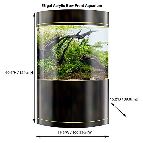 Acrylic Bow Front Aquarium with Storage Stand - 58G