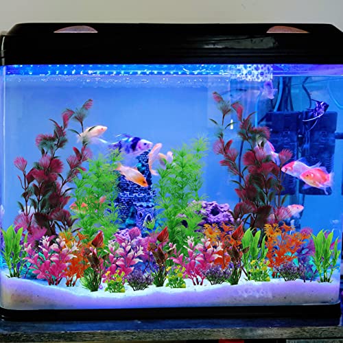 Vibrant Artificial Aquarium Plants Set - 25 Pieces