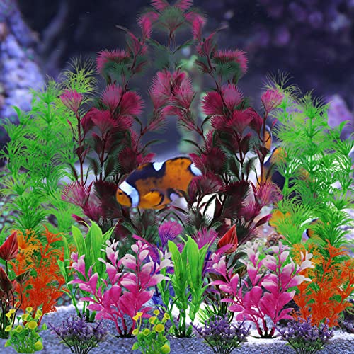 Vibrant Artificial Aquarium Plants Set - 25 Pieces