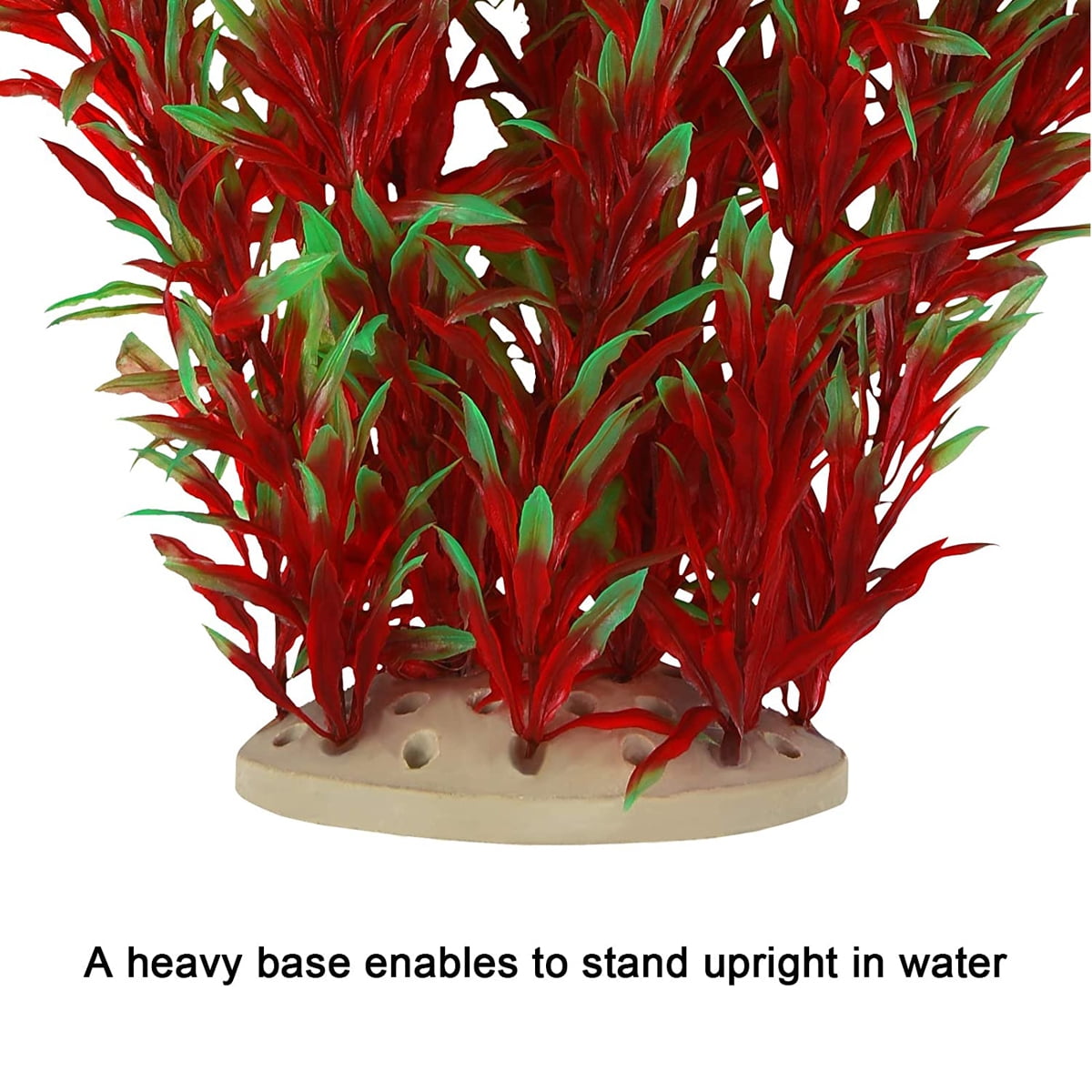 Large 21-Inch Red Artificial Aquarium Plants