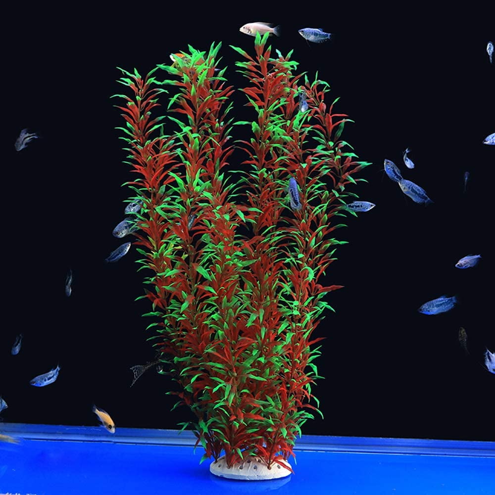 Large 21-Inch Red Artificial Aquarium Plants