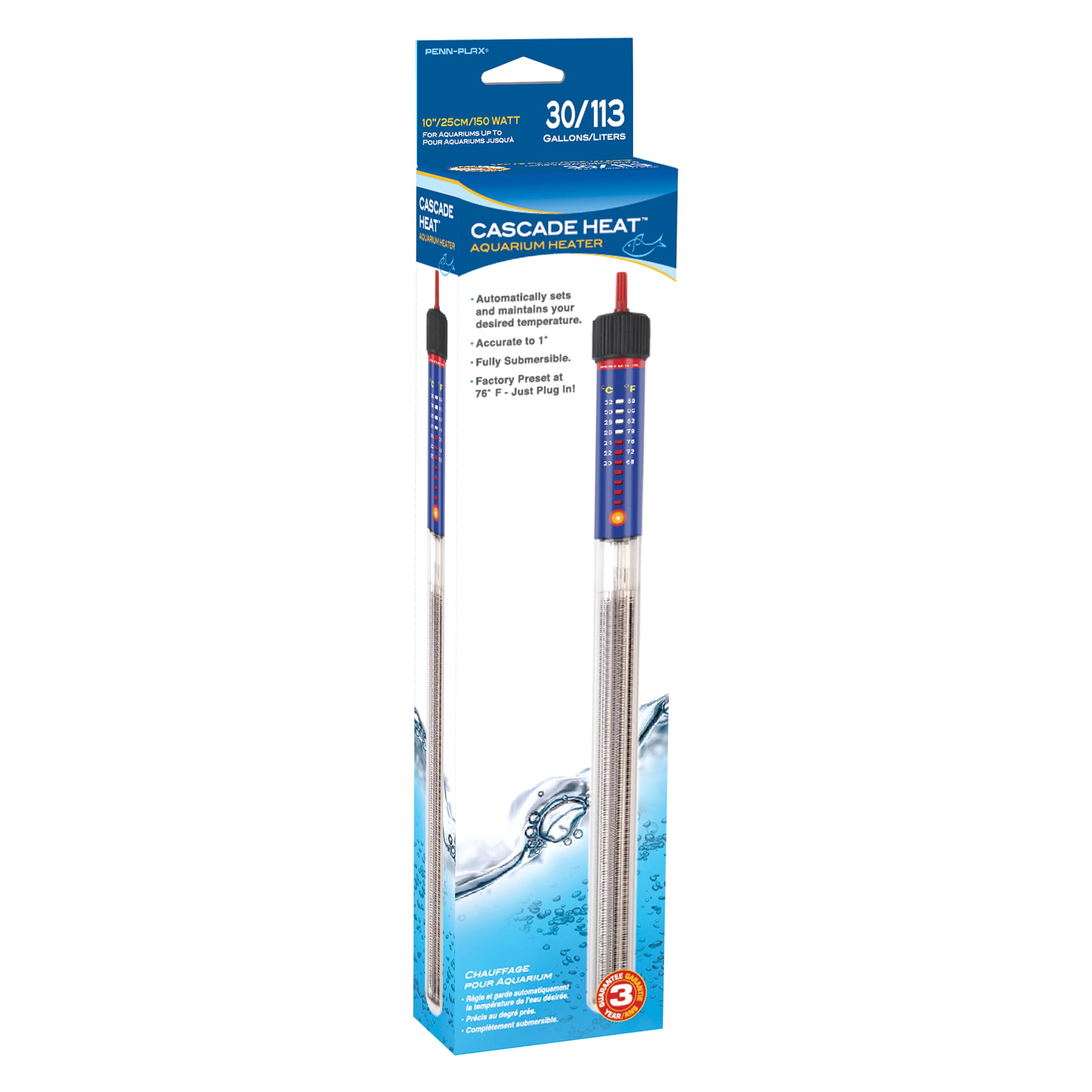Penn-Plax Cascade Heat Aquarium Heater – 11” Length – 150 Watt