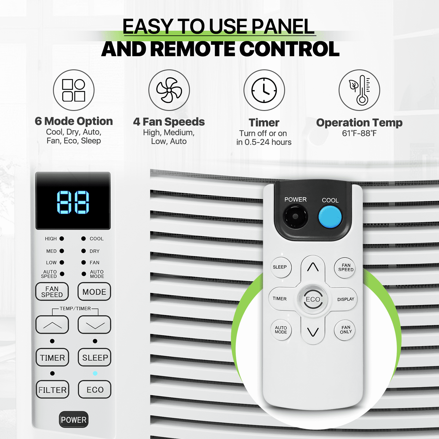 Magshion 6,000 BTU Quiet Window Air Conditioner