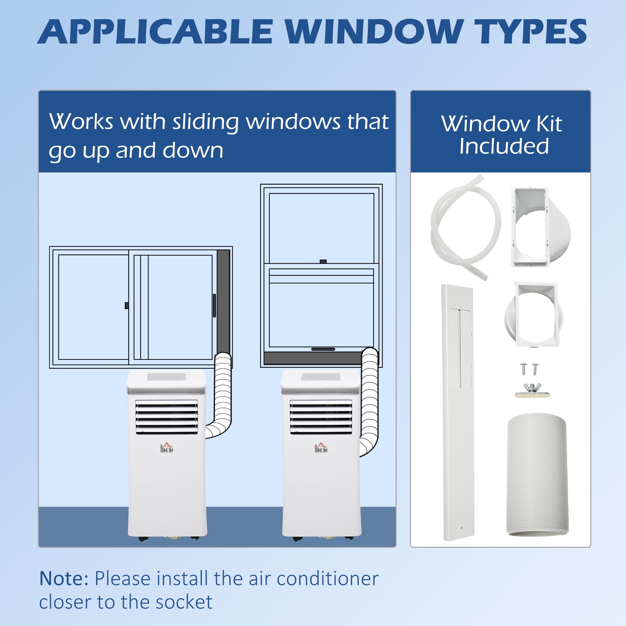 HOMCOM 10,000 BTU Portable Air Conditioner with Remote