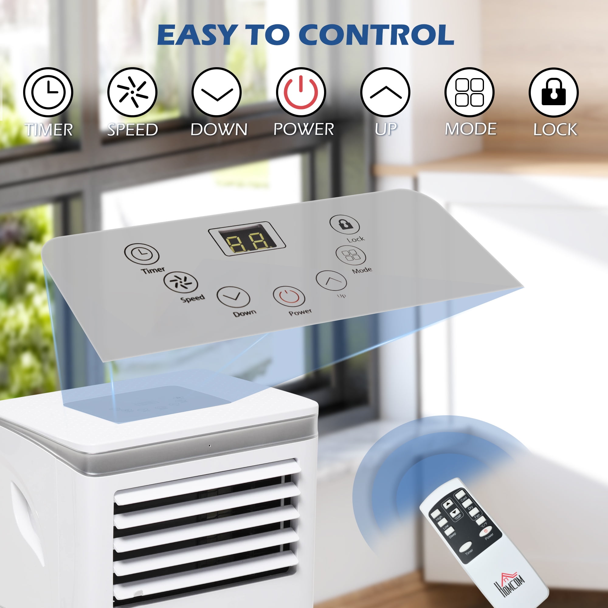 HOMCOM 10,000 BTU Portable Air Conditioner with Remote