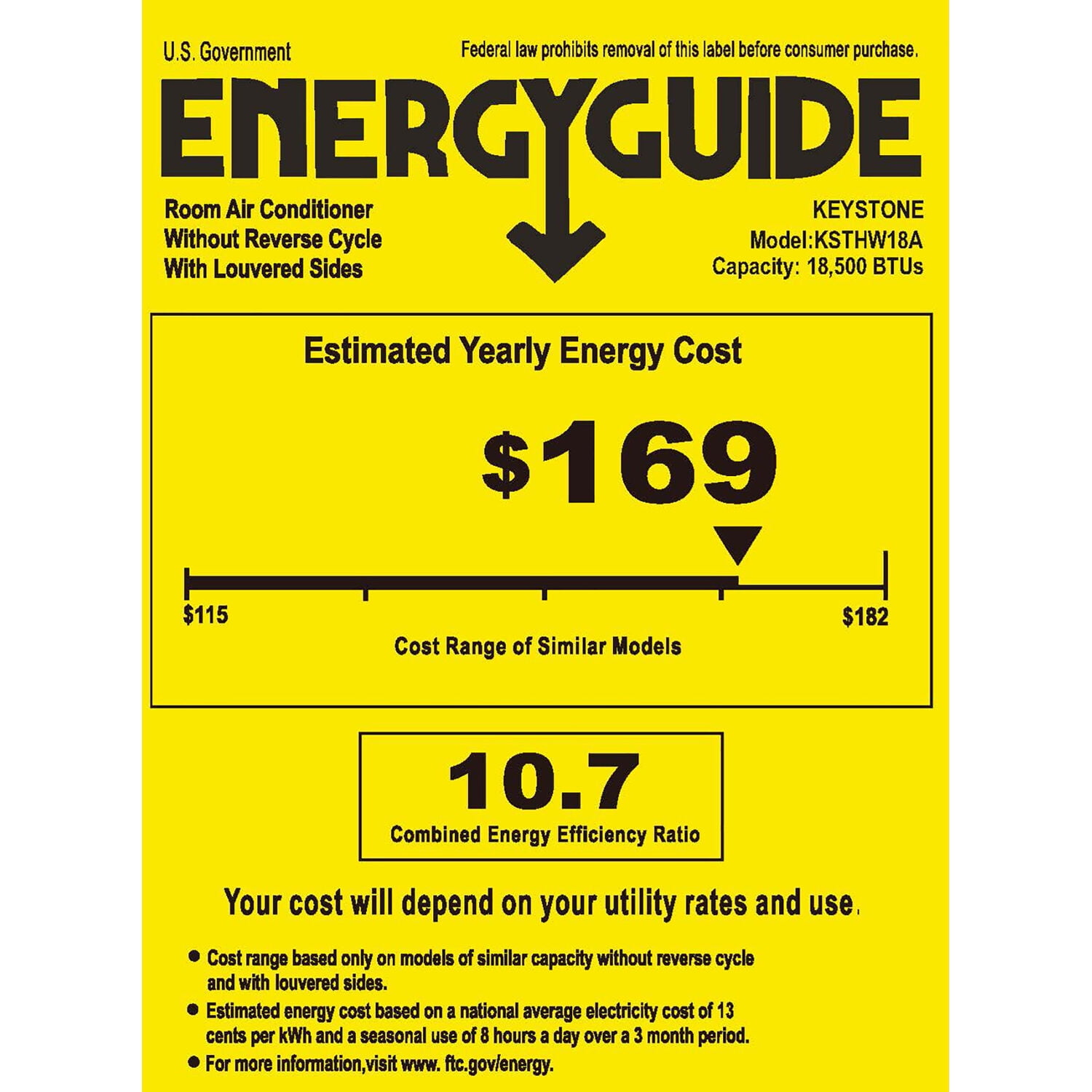 Keystone 18,000 BTU Window Air Conditioner with Heating