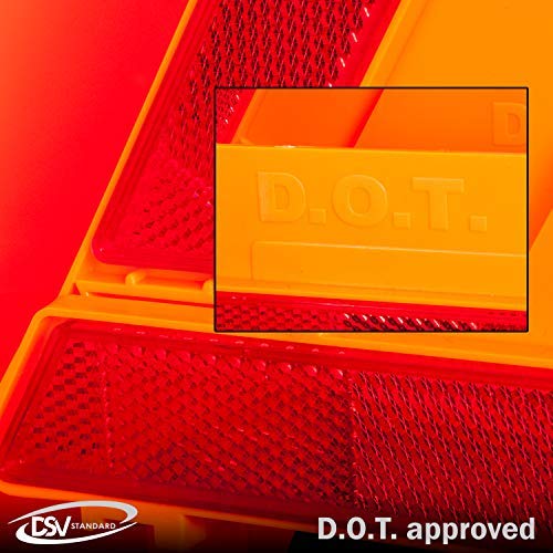 3-Pack Reflective Safety Warning Triangles with Case