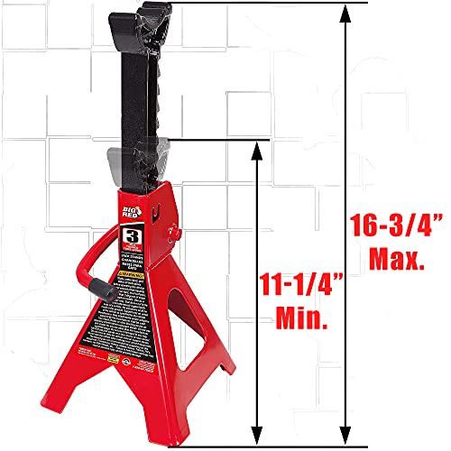 3 Ton Steel Jack Stands - Torin Big Red
