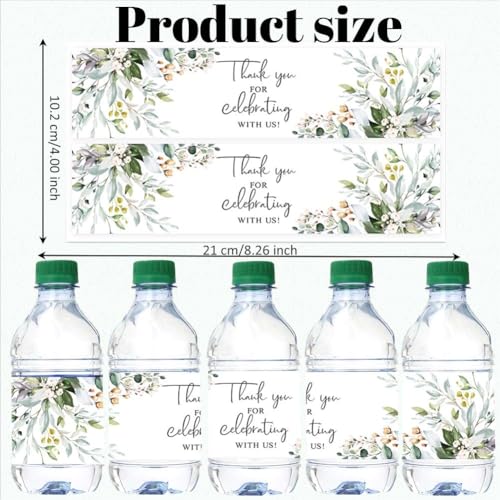 100PCS Floral Water Bottle Labels for Events