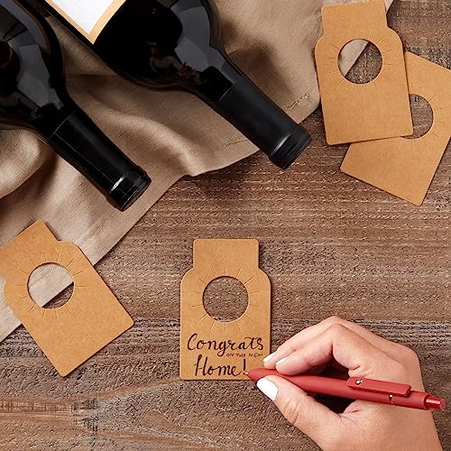 300 Pack Brown Paper Bottle Labels for Cellar