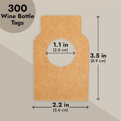 300 Pack Brown Paper Bottle Labels for Cellar