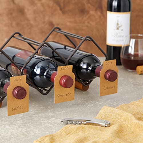 300 Pack Brown Paper Bottle Labels for Cellar