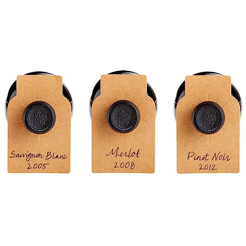 300 Pack Brown Paper Bottle Labels for Cellar