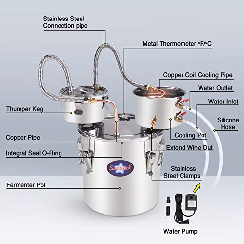 Suteck 50L Stainless Steel Alcohol Distiller with Thermometer