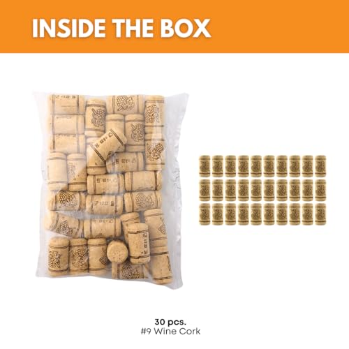 30 Premium Straight Wine Corks for Bottles