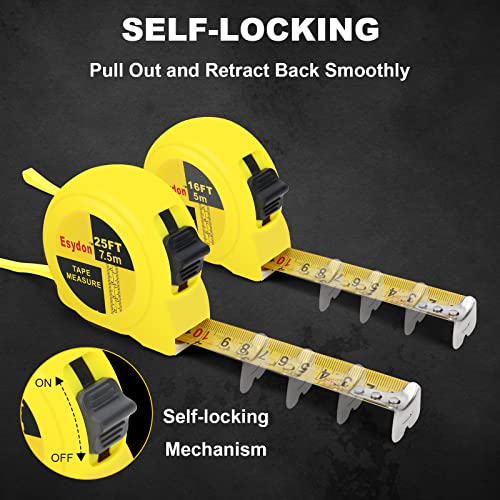 Versatile 2-Pack Tape Measure with Imperial/Metric Scale - Ideal for Woodworking