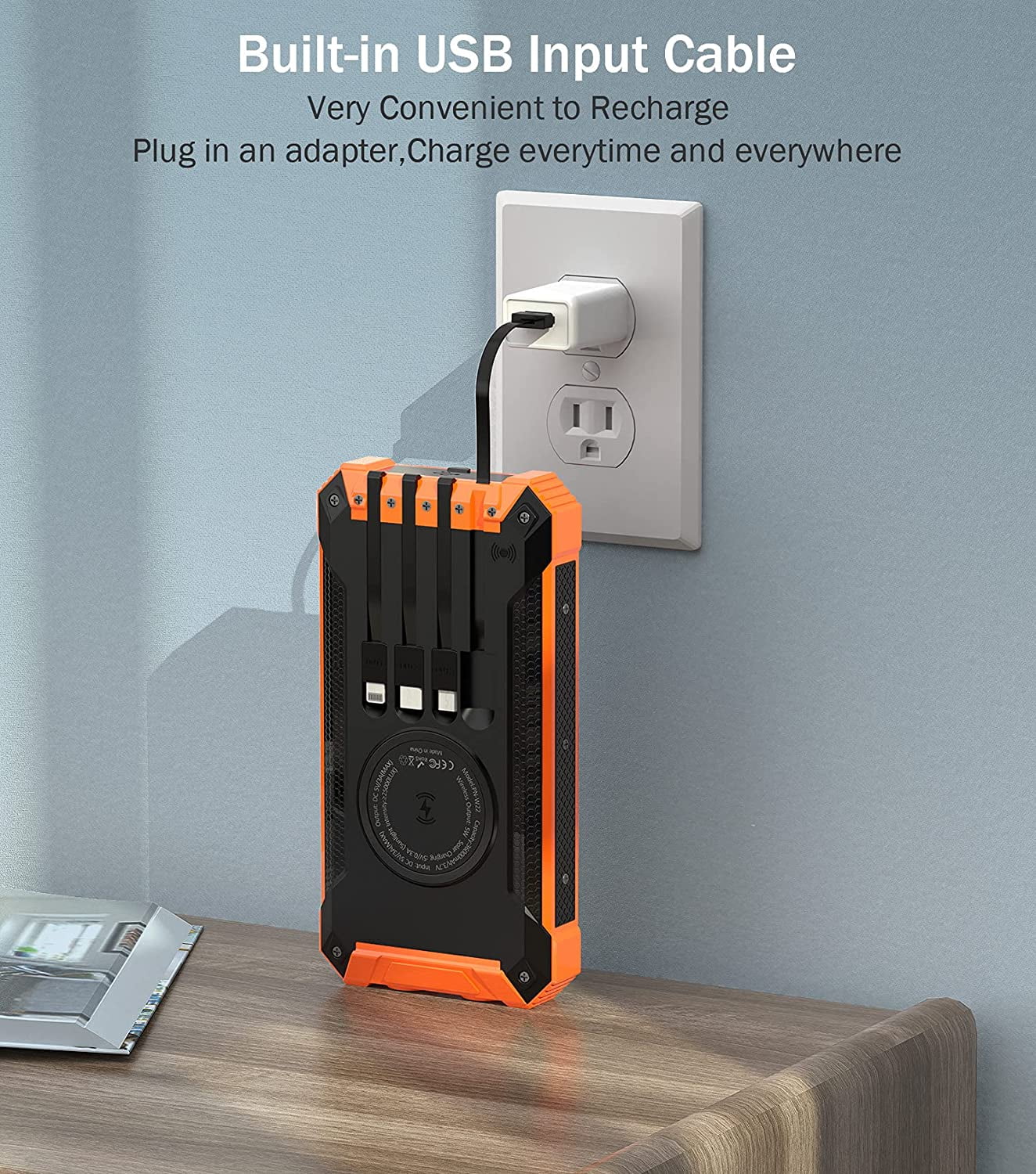 GOODaaa 36,000mAh Solar Power Bank with Wireless Charging