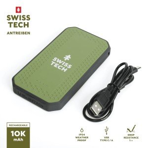 Swiss Tech 10K mAh Portable Power Bank - Dual USB