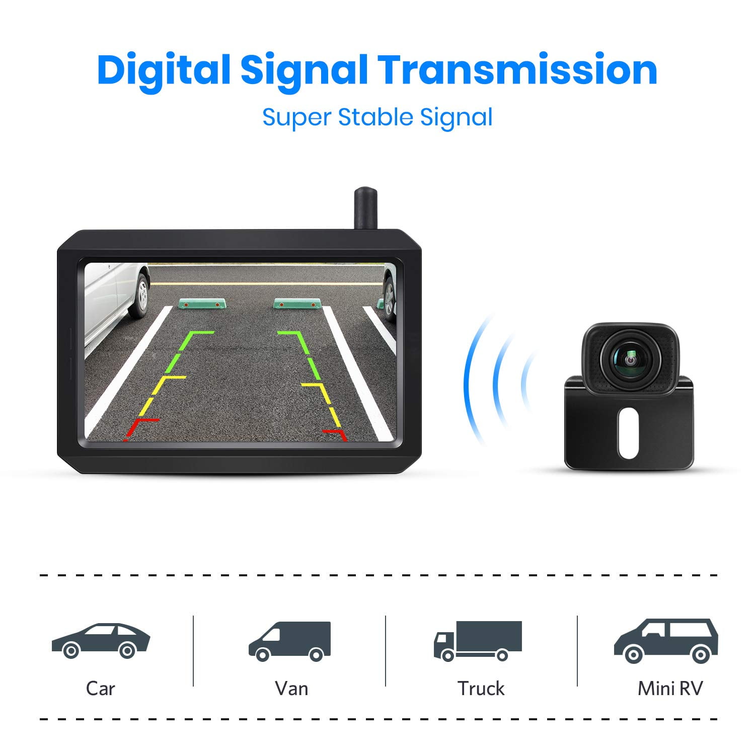 Wireless Backup Camera Kit with 5'' Monitor