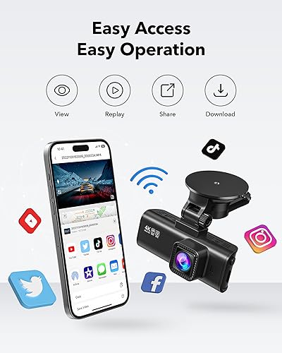 REDTIGER 4K/2.5K Dual Dash Cam with Wi-Fi