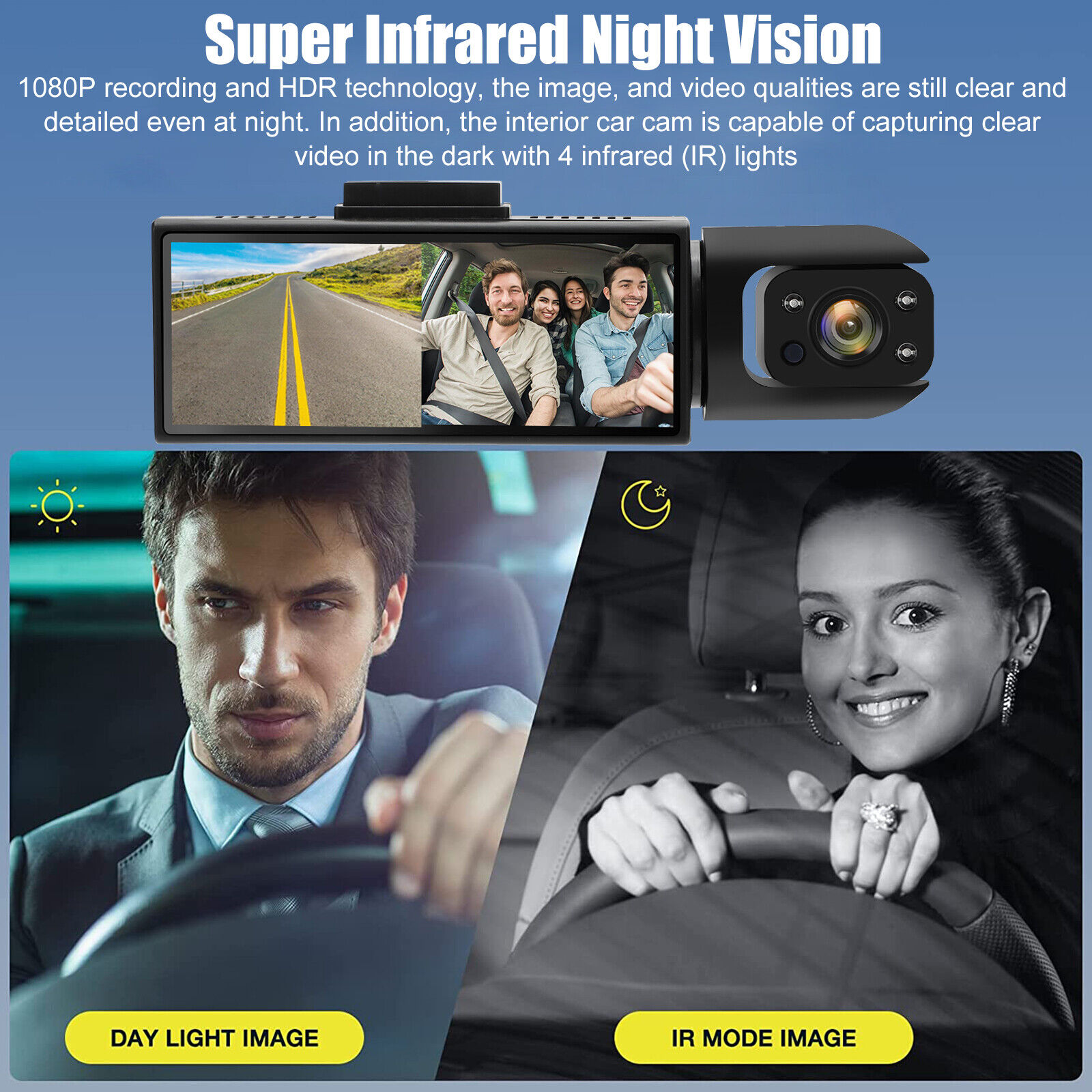 1080P Dual Lens Car Dash Cam with G-Sensor
