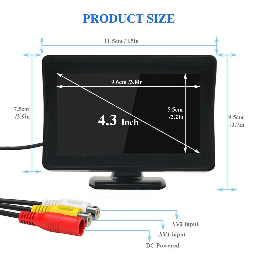 HD Rear View Backup Camera with 4.3" Monitor