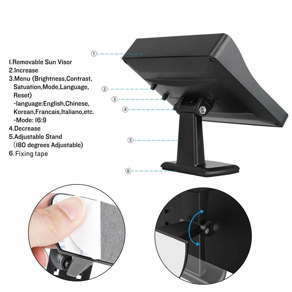 HD Rear View Backup Camera with 4.3" Monitor