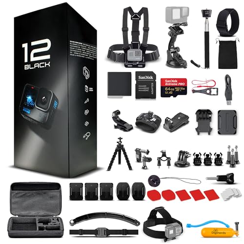 GoPro HERO12 Black - Waterproof 5.3K Action Camera Bundle