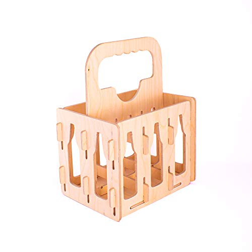 Rustic Wooden Beer Carrier - Set of 6