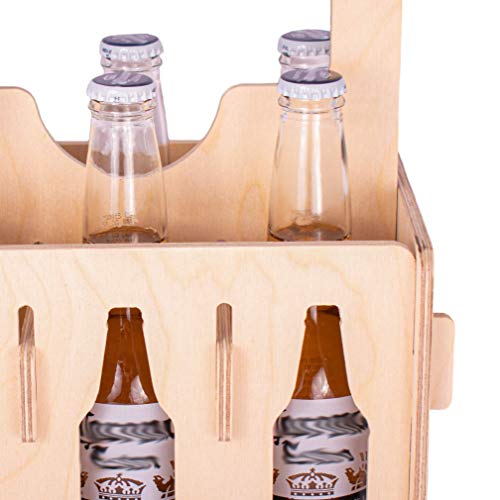 Rustic Wooden Beer Carrier - Set of 6