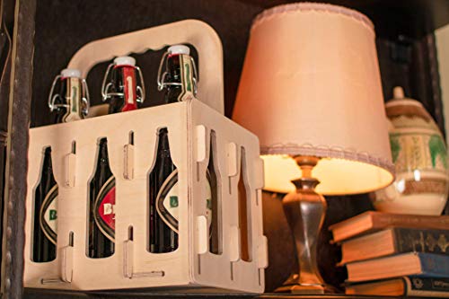 Rustic Wooden Beer Carrier - Set of 6