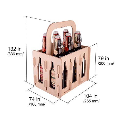 Rustic Wooden Beer Carrier - Set of 6