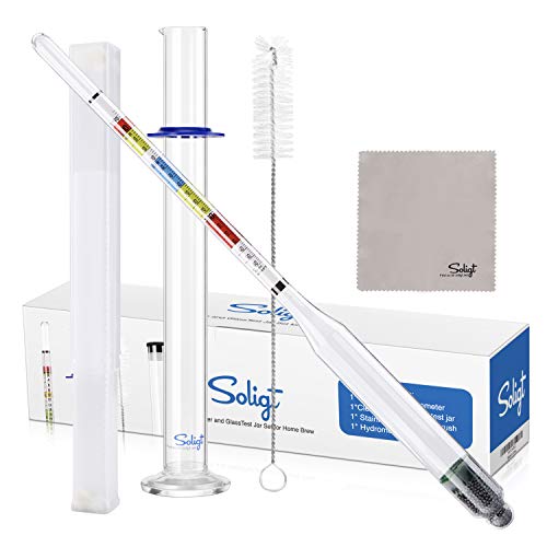 SOLIGT Hydrometer and Glass Test Kit for Homebrewing