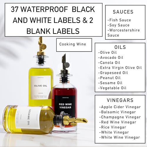 40 PCS Waterproof Kitchen Labels for Oils and Sauces