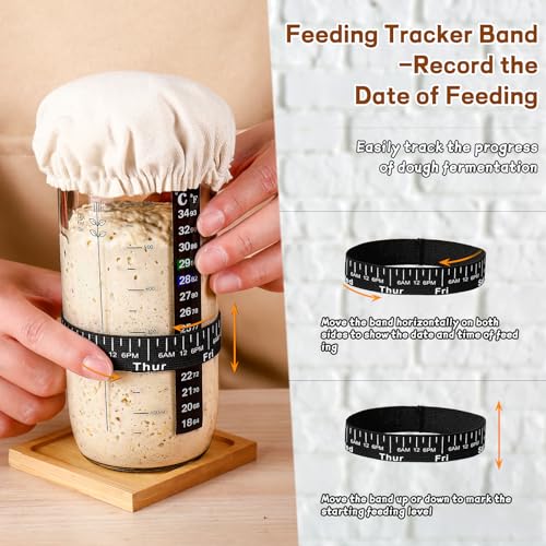 Sourdough Starter Kit with Glass Jar & Accessories