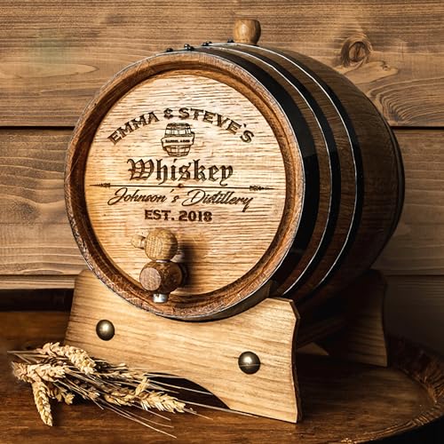 Custom Engraved Oak Aging Barrel for Spirits