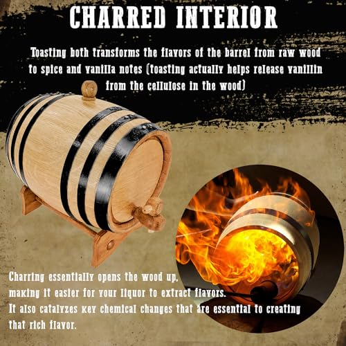 Custom Engraved Oak Aging Barrel for Spirits