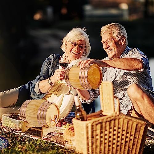 2L Oak Barrel with Stand for Home Decor