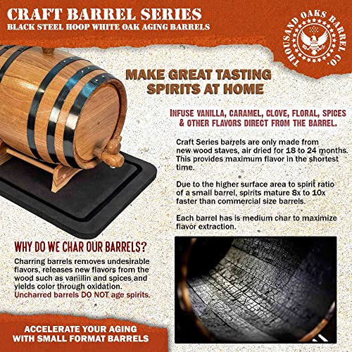 2L Oak Aging Barrel with Stand and Spigot