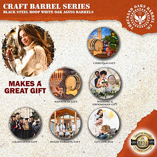 2L Oak Aging Barrel with Stand and Spigot