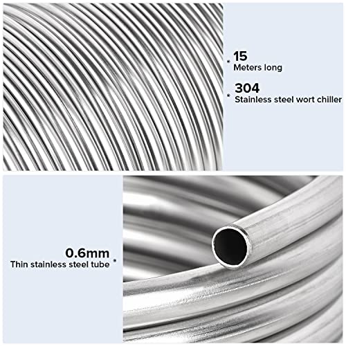 Stainless Steel Wort Chiller, 3/8" x 50' Coil