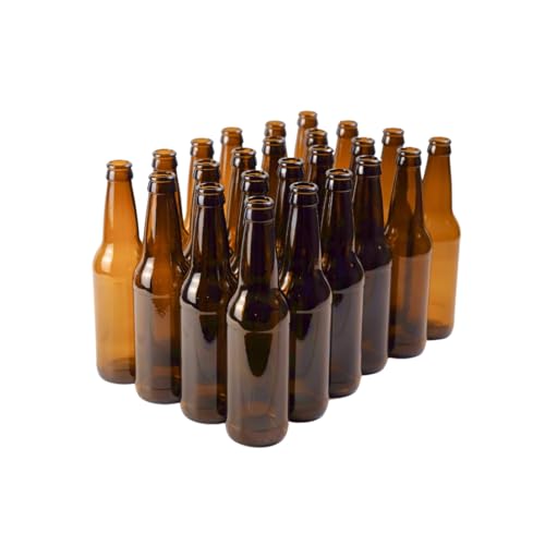 24-Pack Amber Longneck Glass Beer Bottles