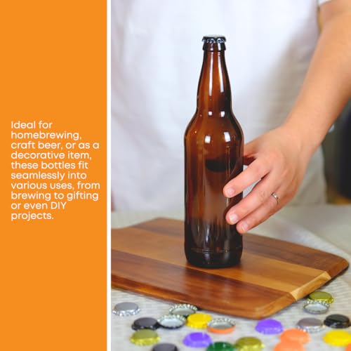 24-Pack Amber Longneck Glass Beer Bottles