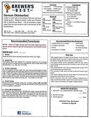 German Oktoberfest Home Brewing Ingredient Kit