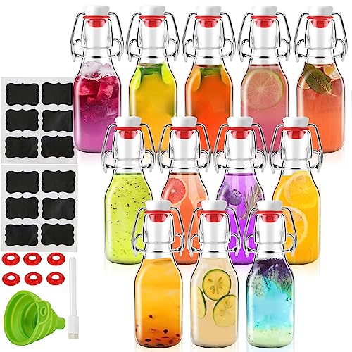 12 Pack 4 oz Flip Top Glass Bottles